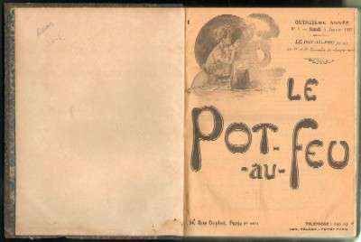 REVISTA LE POT-AU-FEU. JOURNAL DE CUISINE PRATIQUE & D'ECONOMIE DOMESTIQUE. AÑO 1907