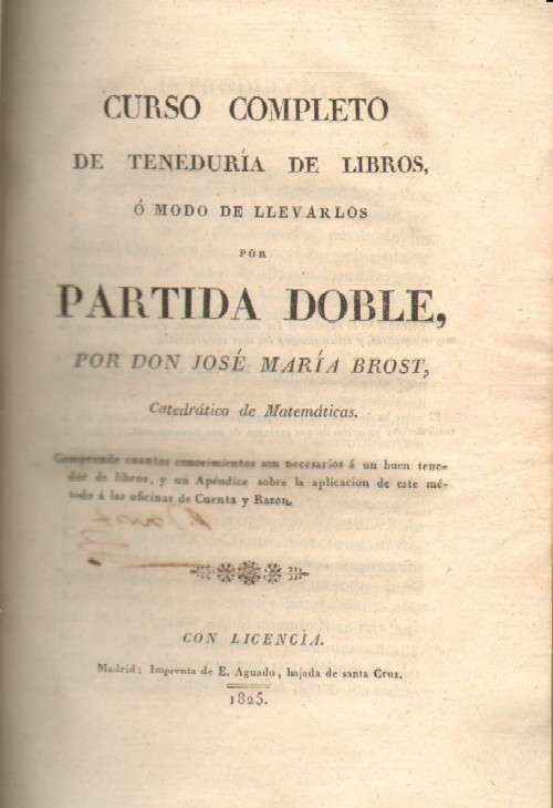 CURSO COMPLETO DE TENEDURIA DE LIBROS O MODO DE LLEVARLOS POR PARTIDA DOBLE