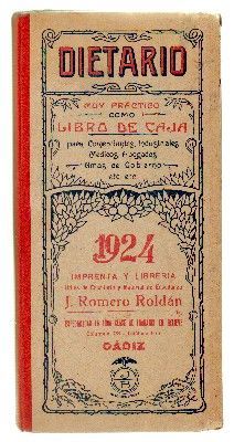 DIETARIO. 1924. MUY PRACTICO COMO LIBRO DE CAJA. USADO.