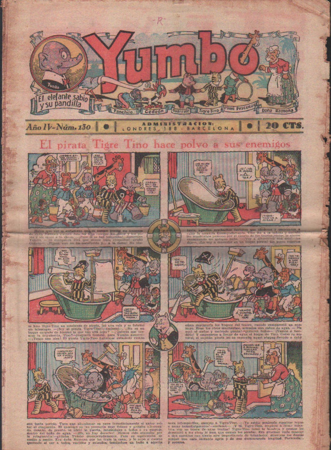 YUMBO. EL ELEFANTE Y SU PANDILLA. AÑO IV, NUM. 130