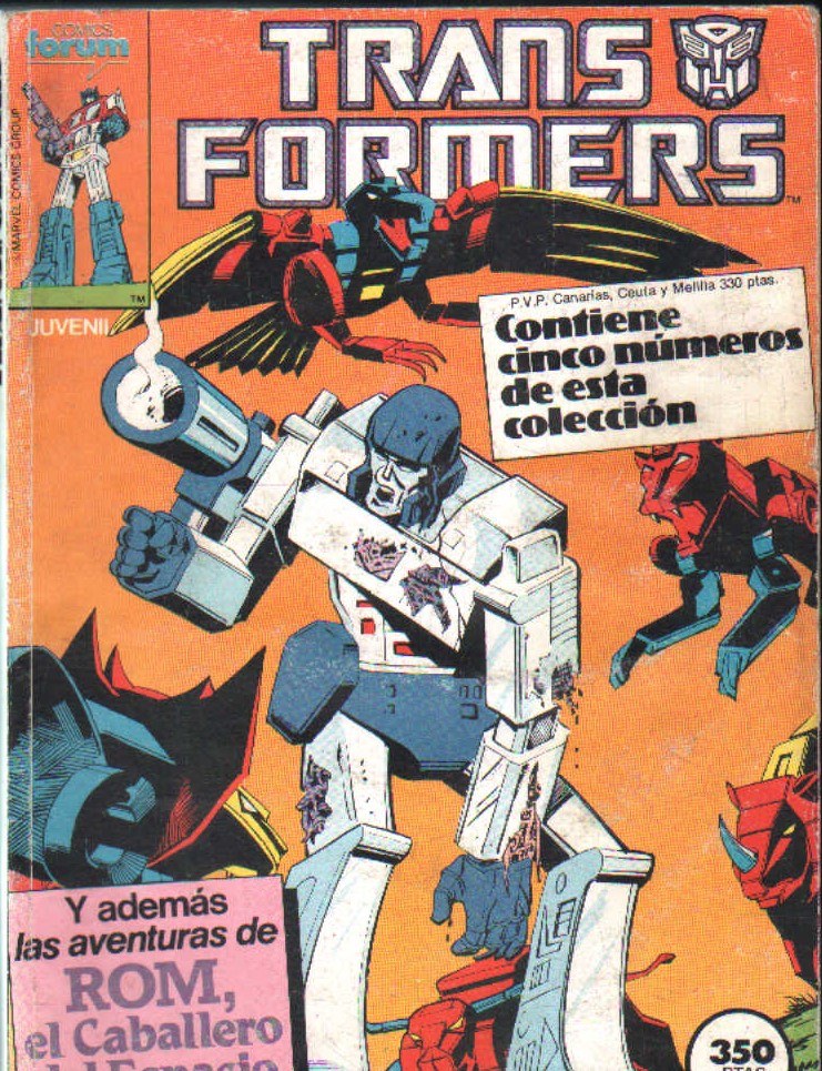 TRANSFORMERS. CONTIENE CINCO NUMEROS Y ADEMAS LAS AVENTURAS DE ROM, EL CABALLERO DEL ESPACIO