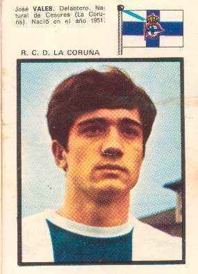 CROMOS JUGADORES DE FUTBOL  AÑO 71 VALES-R.C.D. LA CORUÑA