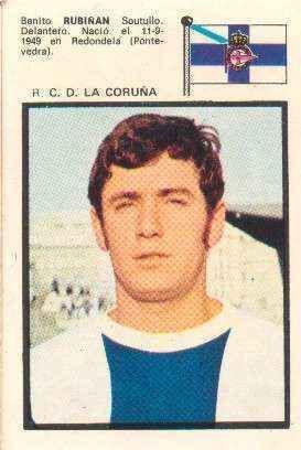 CROMOS JUGADORES DE FUTBOL  AÑO 71 RUBIÑAN-R.C.D. LA CORUÑA