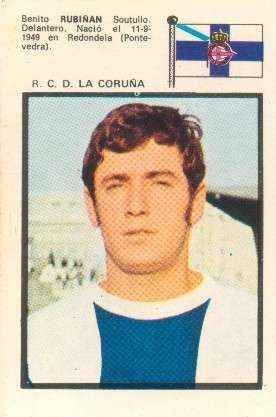 CROMOS JUGADORES DE FUTBOL  AÑO 71 RUBIÑAN-R.C.D. LA CORUÑA