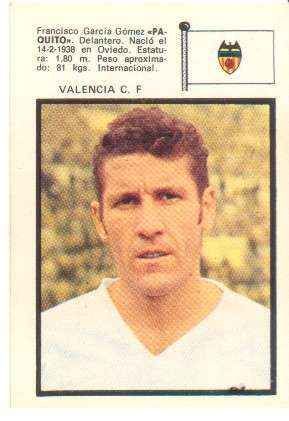 CROMOS JUGADORES DE FUTBOL  AÑO 71 QUITO-VALENCIA C.F.