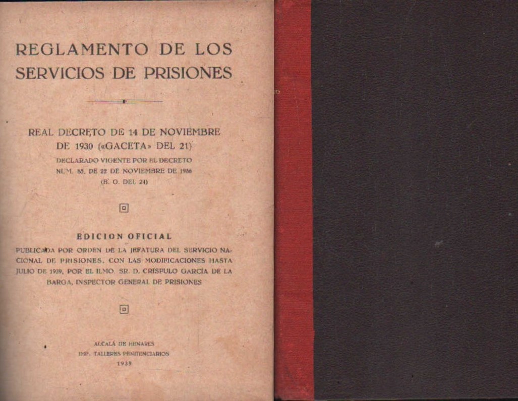 REGLAMENTO DE LOS SERVICIOS DE PRISIONES (1930)