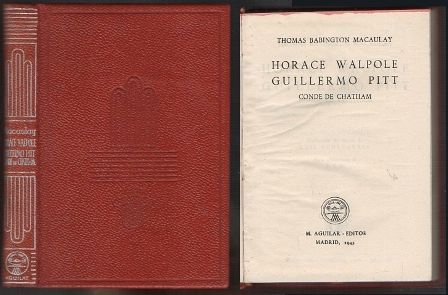 HORACE WALPOLE. GUILLERMO PIT. COL. CRISOL Nº 119.