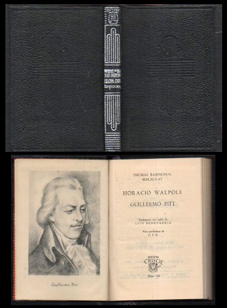 HORACIO WALPOLE. GUILLERMO PITT. COL. CRISOL Nº 119