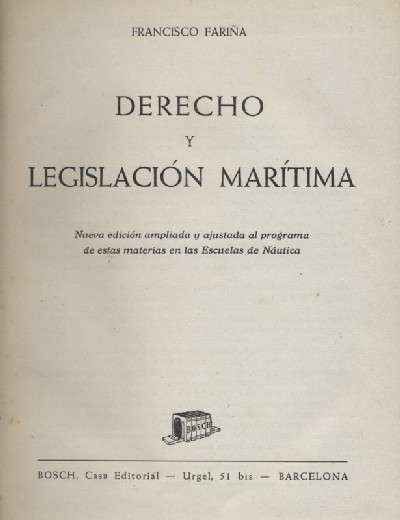 DERECHO Y LEGISLACION MARITIMA
