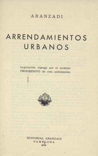 ARRENDAMIENTOS URBANOS   ARANZADI