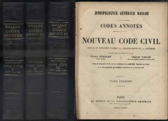 CODES ANNOTES. NOUVEAU CODE CIVIL. 3 TOMOS. FALTO DEL TOMO 4º Y 5º.