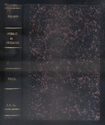 APENDICE ANUAL DE LEGISLACION DE 1926. BIBLIOTECA DE LA REVISTA DE HACIENDA.