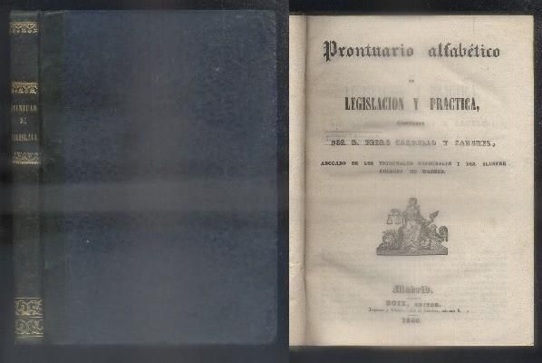 PRONTUARIO ALFABETICO DE LEGISLACION Y PRACTICA.