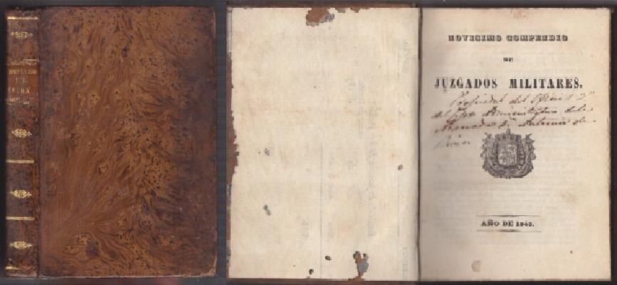 NOVISIMO COMPENDIO DE JUZGADOS MILITARES. AÑO DE 1845.