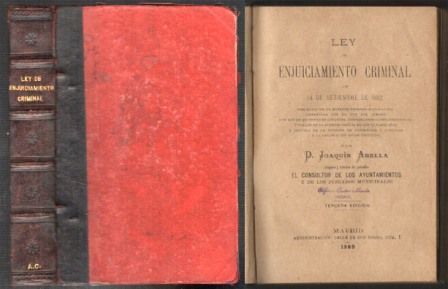 LEY DE ENJUICIAMIENTO CRIMINAL DE 14 DE SETIEMBRE DE 1882.