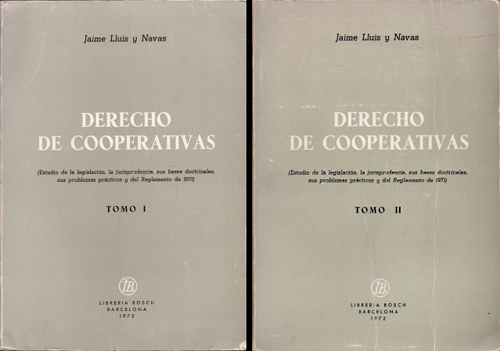 DERECHO DE COOPERATIVAS. DOS TOMOS.