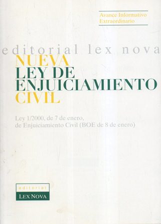 NUEVA LEY DE ENJUICIAMIENTO CIVIL LEY 1/2000 DE 7 DE ENERO BOE DE 8 DE ENERO