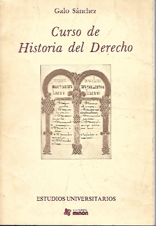 CURSO DE HISTORIA DEL DERECHO - ESTUDIOS UNIVERSITARIOS