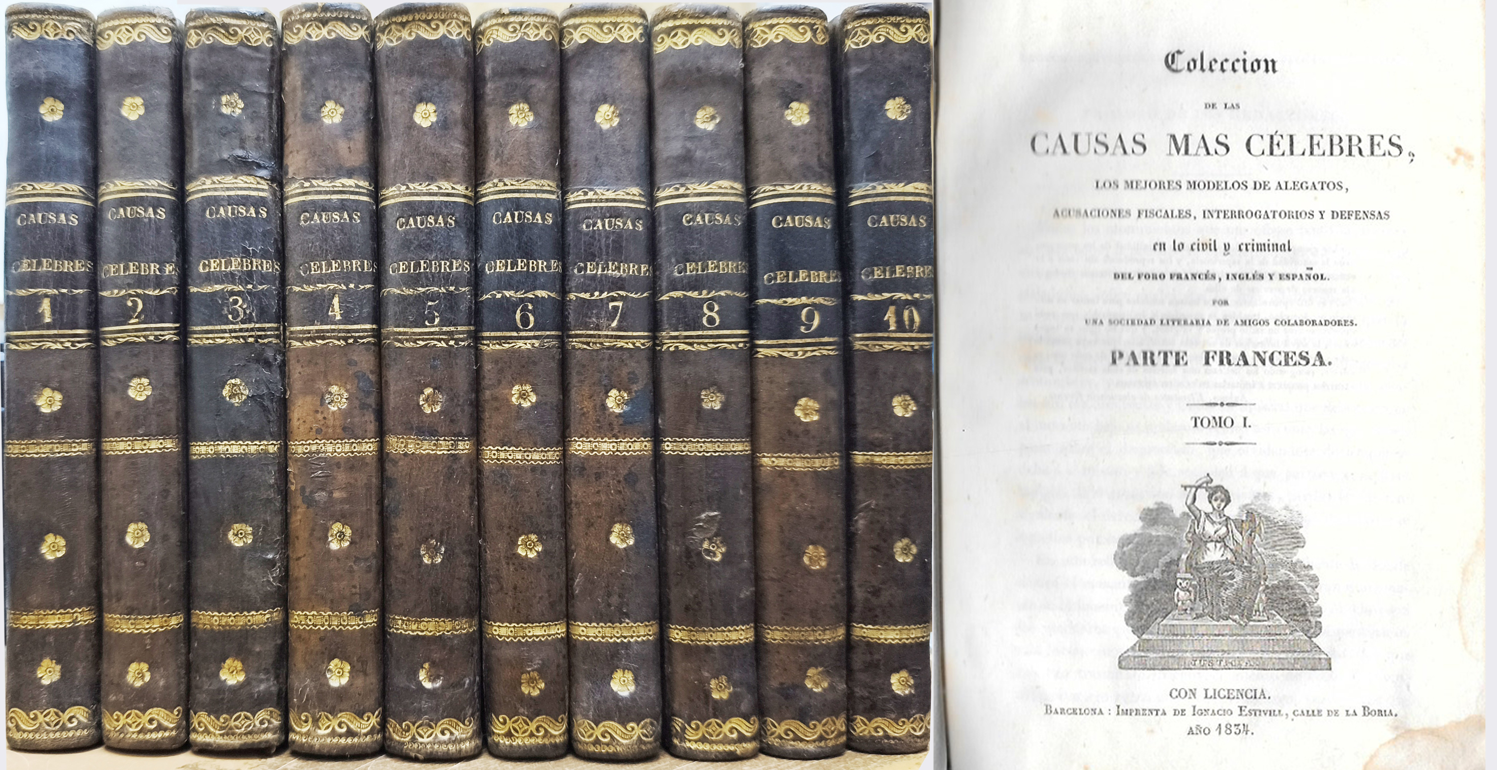 COLECCIÓN DE CAUSAS CELEBRES, ALEGATOS, ETC. EN LO CIVIL Y CRIMINAL PARTE FRANCESA 10 TOMOS