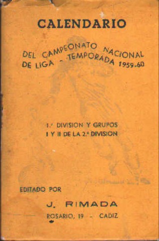 CALENDARIO DEL CAMPEONATO DE LIGA. TEMPORADA 1959-60