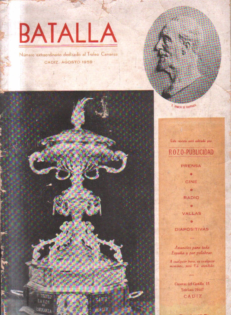 BATALLA. REVISTA DEPORTIVA, TAURINA Y DE ACTUALIDAD: TROFEO RAMON DE CARRANZA 1959
