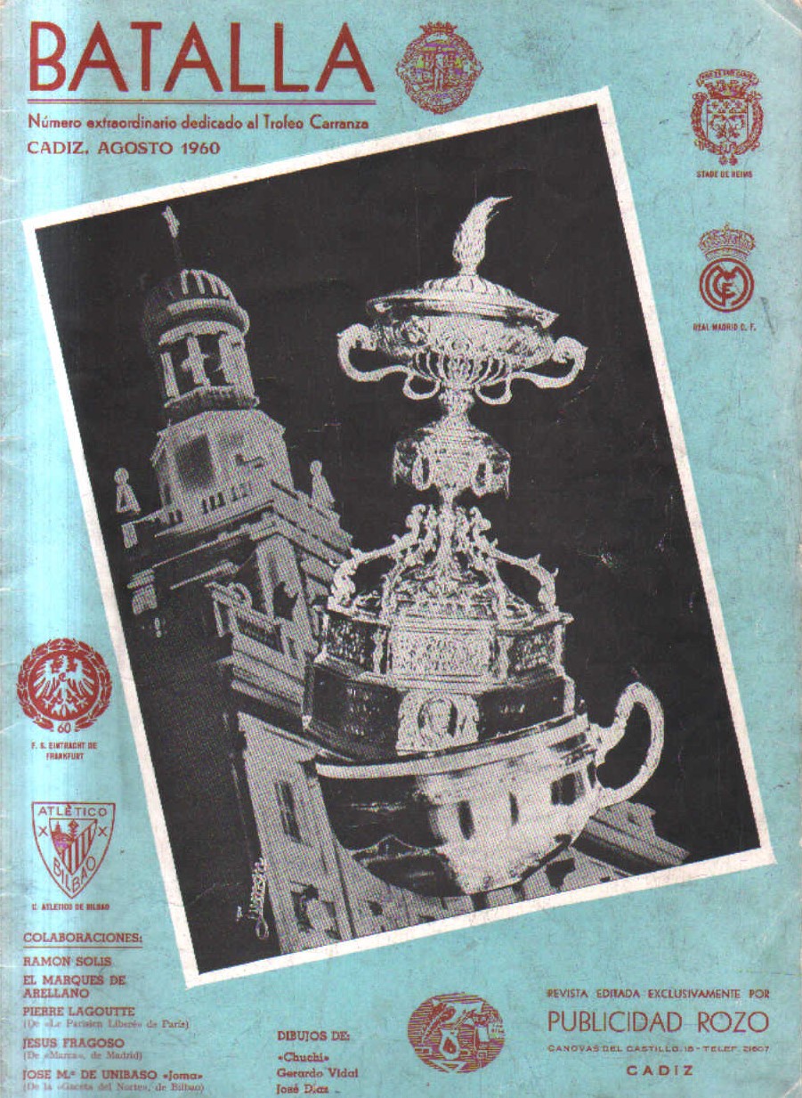 BATALLA. REVISTA DEPORTIVA, TAURINA Y DE ACTUALIDAD: TROFEO RAMON DE CARRANZA 1960