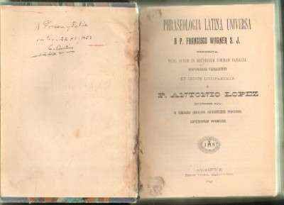 PHRASEOLOGIA LATINA UNIVERSA. DICCIONARIO ETIMOLOGICO DE LAS PALABRAS PRIMITIVAS DE LA LENGUA LATINA