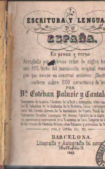 ESCRITURA Y LENGUAJE DE ESPAÑA
