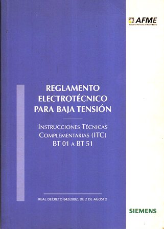 REGLAMENTO ELECTROTECNICO PARA LA BAJA TENSION INSTRUCCIONES TECNICAS …..