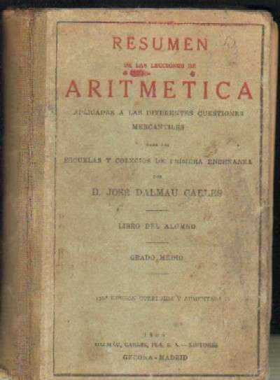 RESUMEN DE LAS LECCIONES DE ARTIMETICA LIBRO DEL ALUMNO GRADO MEDIO