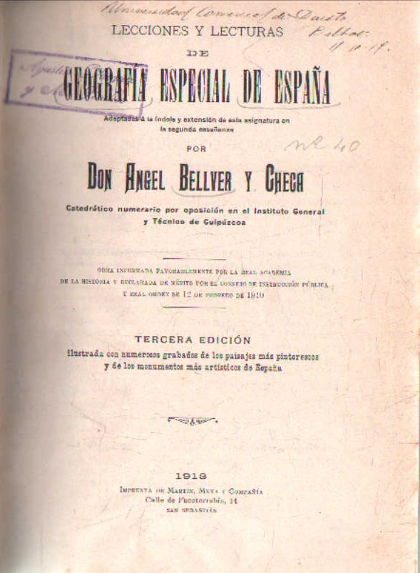 LECCIONES Y LECTURAS DE GEOGRAFÍA ESPECIAL DE ESPAÑA