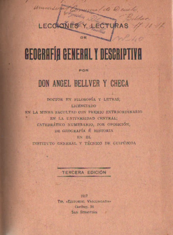 LECCIONES Y LECTURAS DE GEOGRAFÍA GENERAL Y DESCRIPTIVA