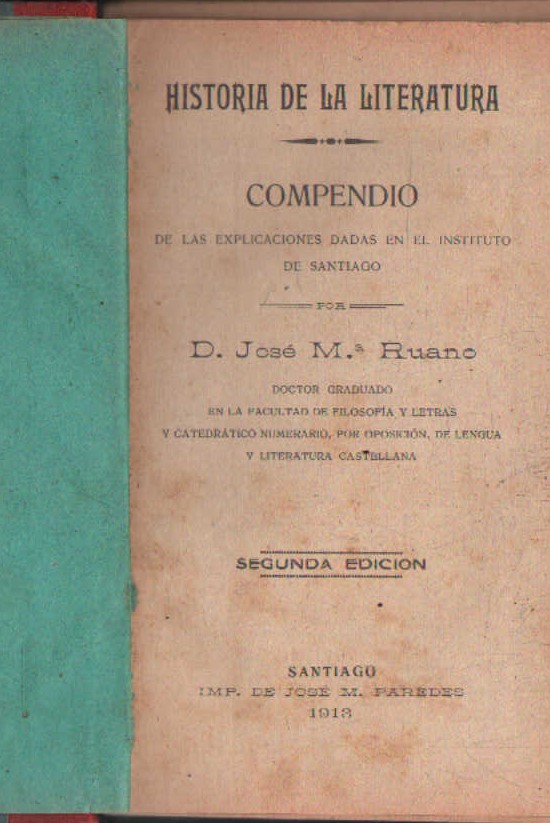 HISTORIA DE LA LITERATURA. COMPENDIO