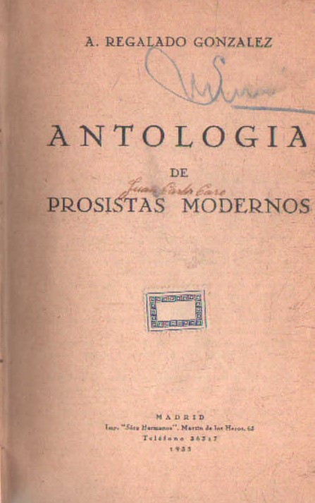 ANTOLOGIA DE PROSISTAS MODERNOS