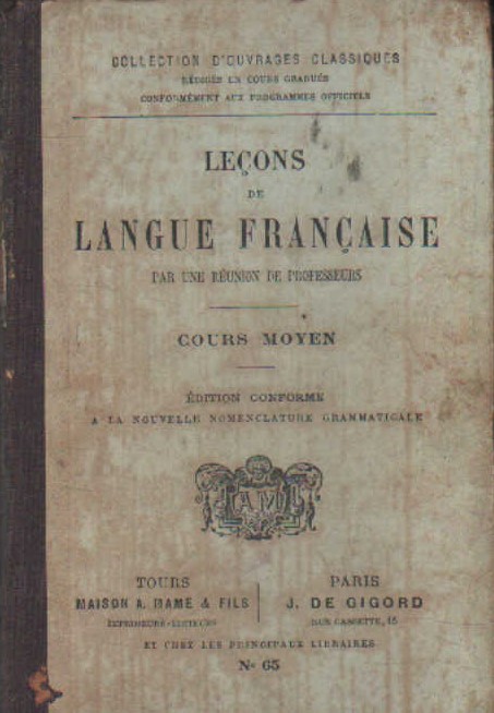 LEÇONS DE LANGUE FRANCAISE COURS MOYEN