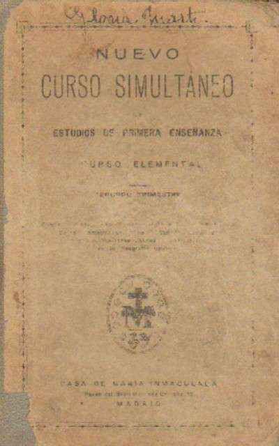 NUEVO CURSO SIMULTANEO DE ESTUDIOS DE PRIMERA ENSEÑANZA. CURSO ELEMENTAL. SEGUNDO TRIMESTRE