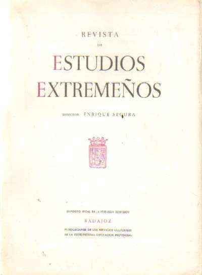 REVISTA DE ESTUDIOS EXTREMEÑOS. TOMO XL. NUM. III. AÑO 1984