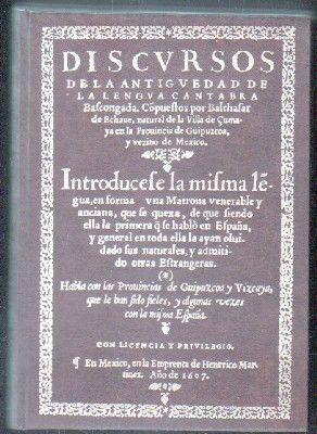 DISCURSOS DE LA ANTIGÜEDAD DE LA LENGUA CÁNTABRA BASCONGADA