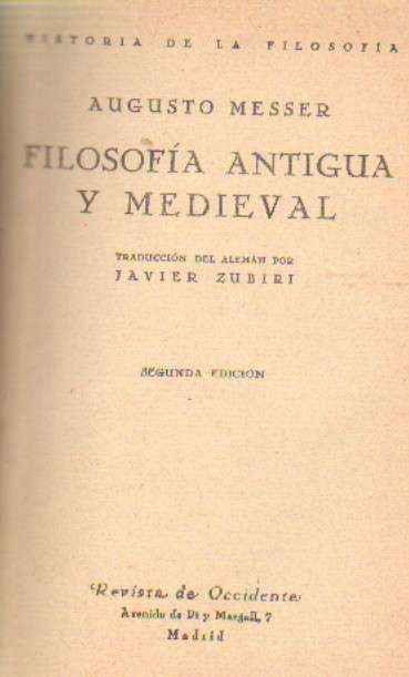 FILOSOFIA ANTIGUA Y MEDIEVAL
