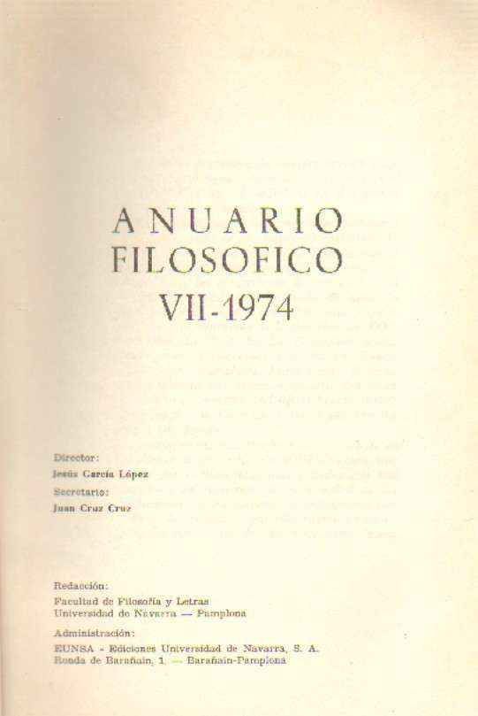 ANUARIO FILOSOFICO. UNIVERSIDAD DE NAVARRA