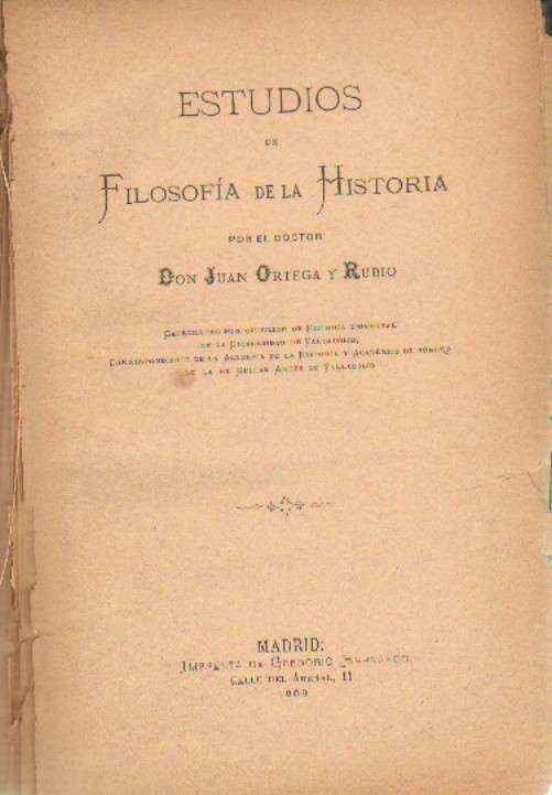 ESTUDIOS DE FILOSOFIA DE LA HISTORIA