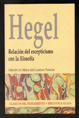 RELACION DEL ESCEPTICISMO CON LA FILOSOFIA. CLASICOS DEL PENSAMIENTO Nº 35.