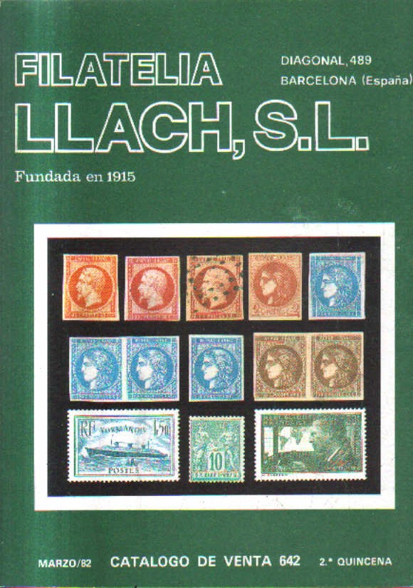 FILATELIA LLACH, S.L. CATALOGO DE VENTA 642. MARZO/82. 2. QUINCENA.
