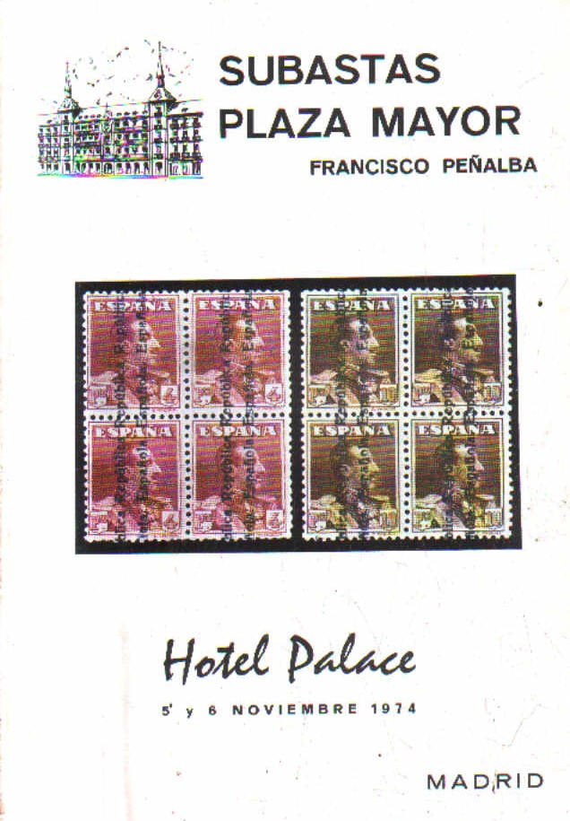 SUBASTA PLAZA MAYOR. 5 Y 6 DE NOVIEMBRE 1974.