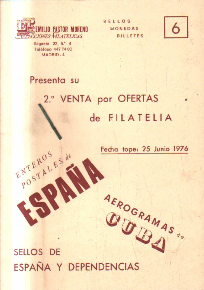 SELLOS MONEDAS Y BILLETES. Nº 6.