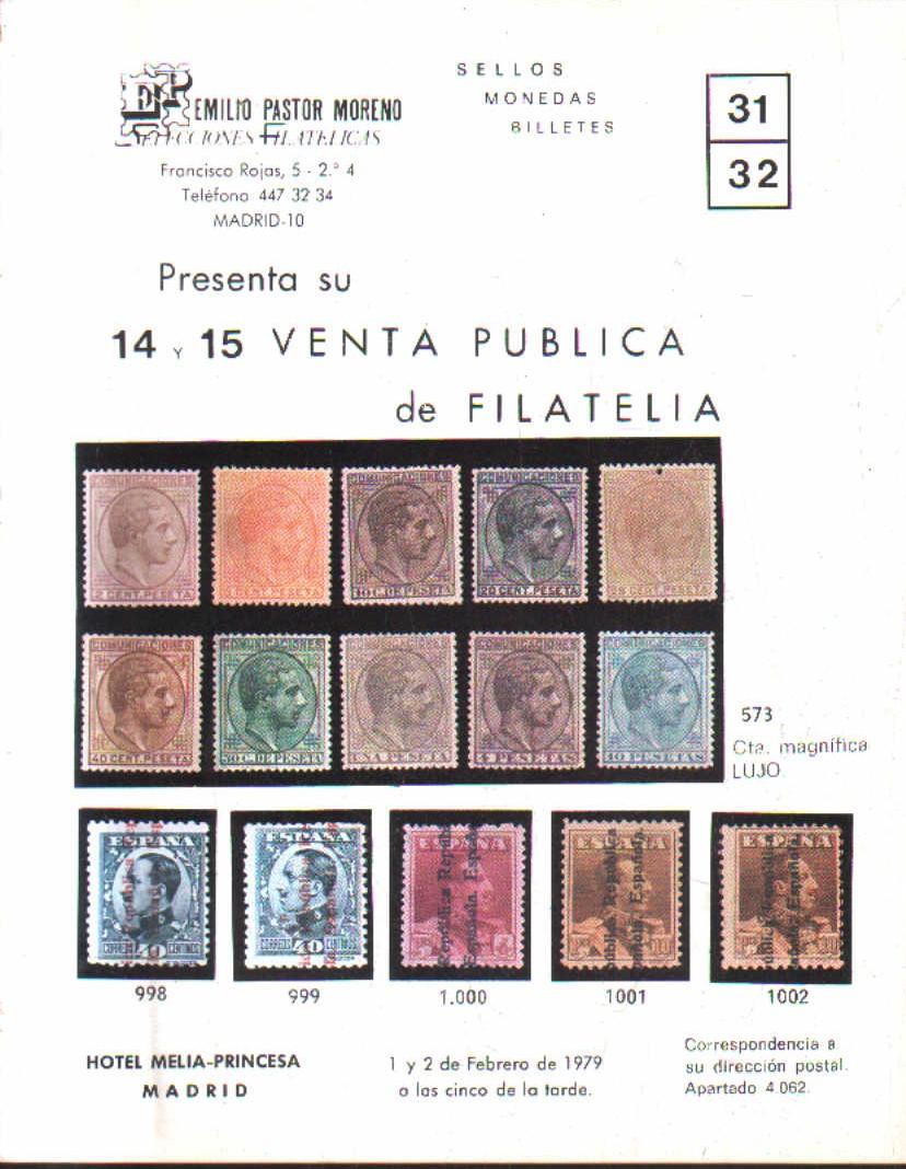 SELLOS MONEDAS Y BILLETES. Nº 31-32