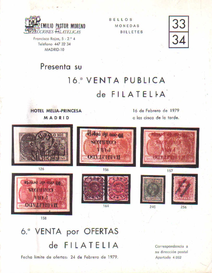 SELLOS MONEDAS Y BILLETES. Nº 33-34
