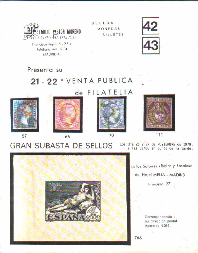 SELLOS MONEDAS Y BILLETES. Nº 42-43