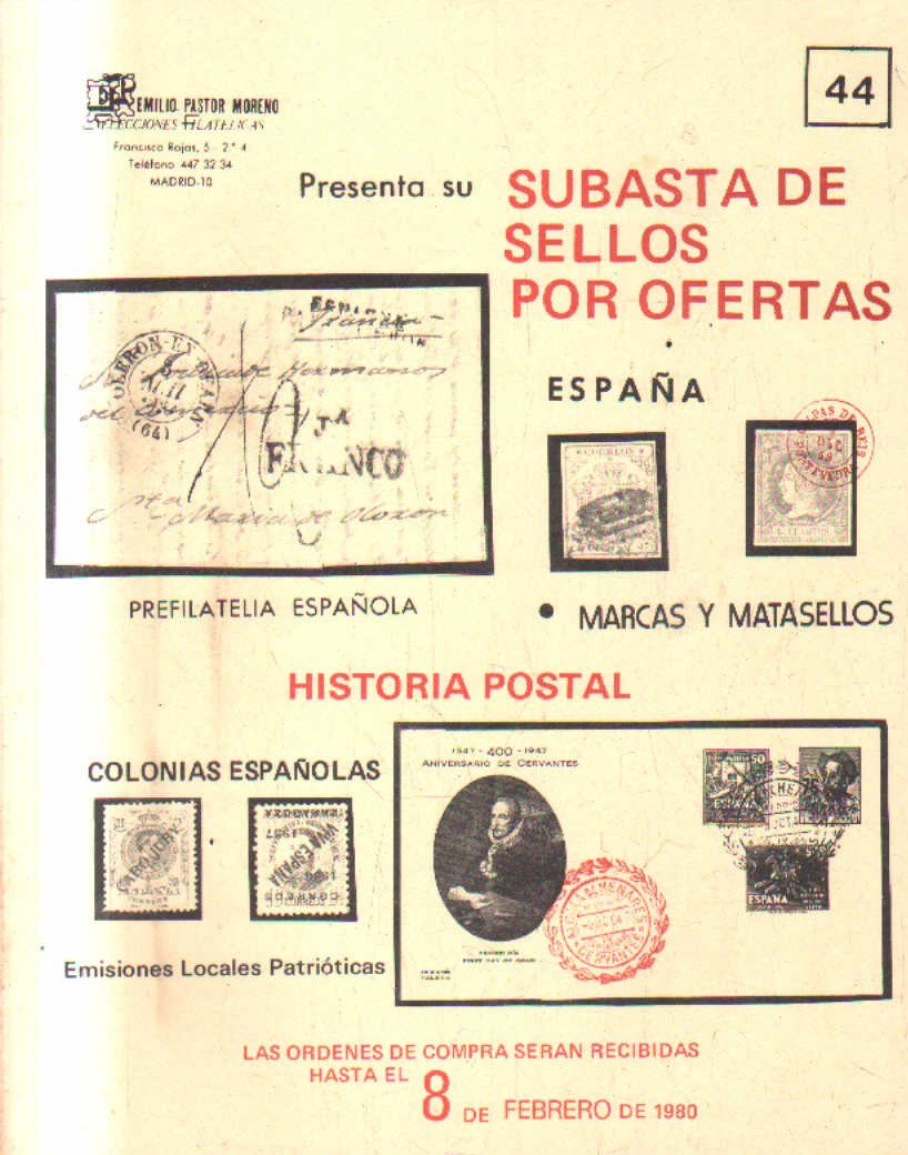 SUBASTA DE SELLOS POR OFERTAS. Nº 44