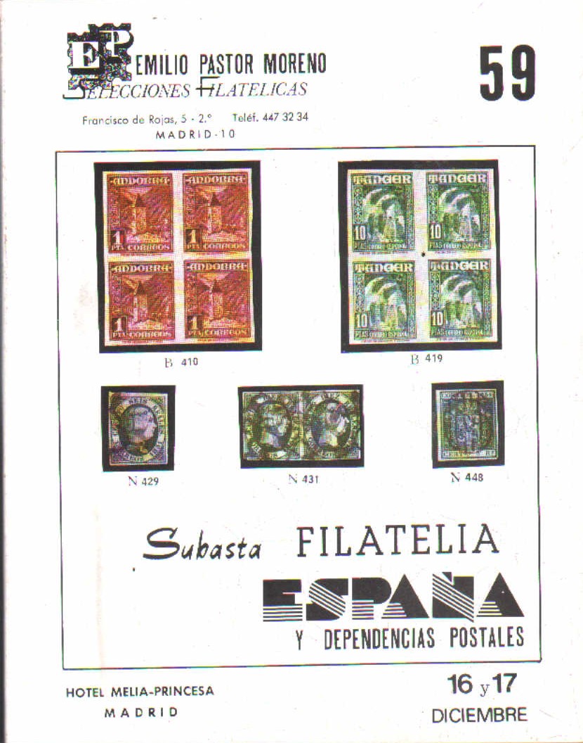 SUBASTA FILATELIA ESPAÑA. 59.